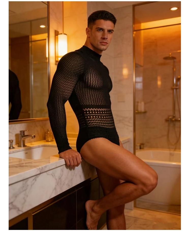 MALLA SEXY PARA HOMBRES, LENCERIA TRANSPARENTE LENCERIA