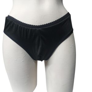 BOXER NEGRO CON PARCHES DE ENCAJE Y ESPALDA ABIERTA M Y L
