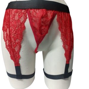 TANGA DE ENCAJE ROJO, LENCERIA SEXY PARA HOMBRES